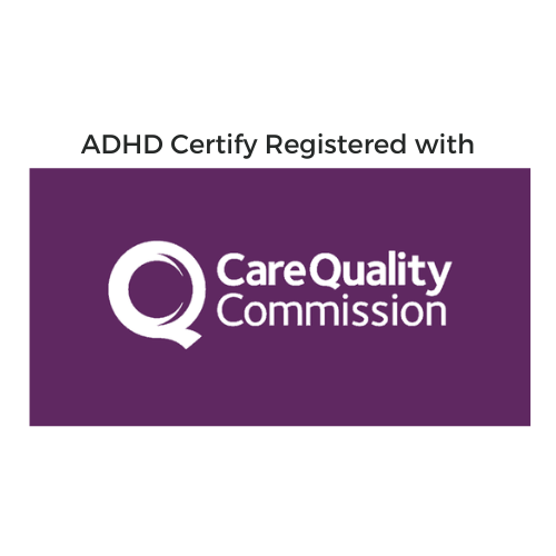 CQC logo, adhd certify registered with - autism detect regulated by car quality commission - autismdetect.co.uk